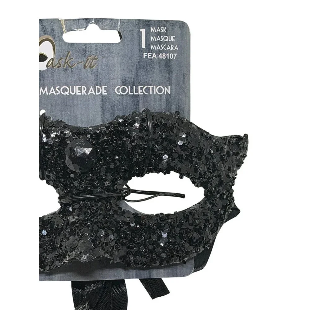 NEW Mask-It Masquerade Sequin‎ Rhinestone Eye Mask Party Costume Mask Festive